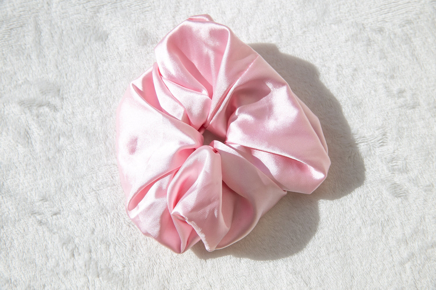 Oversize Luxury Satin Scrunchie for Women - Elegant Fashion Effortless Chic - Beige Green Purple Black Pink - Silk-Like Elastic Hair Tie