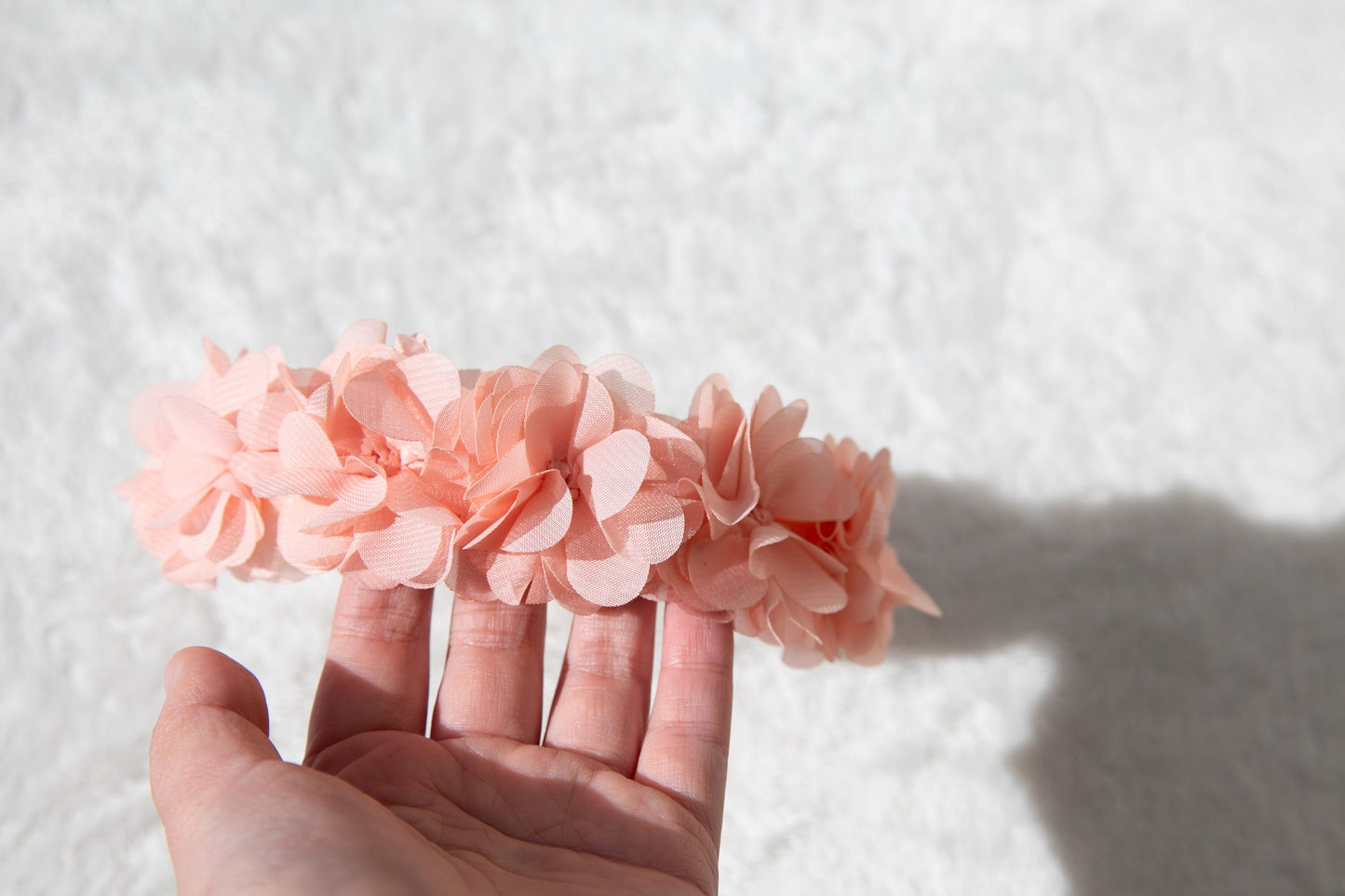 Adorable Pink Flower Headband for Toddler Baby Girls | 5 Flowers | One Size Fits All | Soft and Stretchy