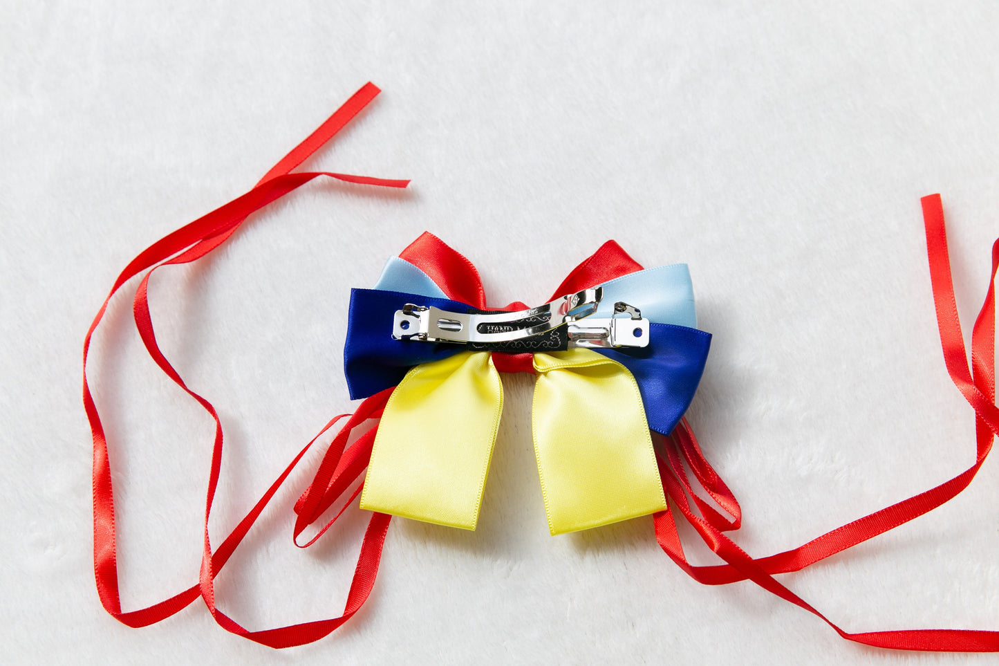 Oversizew Snow White bow hair clip, toddler bow hair clip, snow white hair clip, girl bow hair clip, red blue yellow princess bow clip