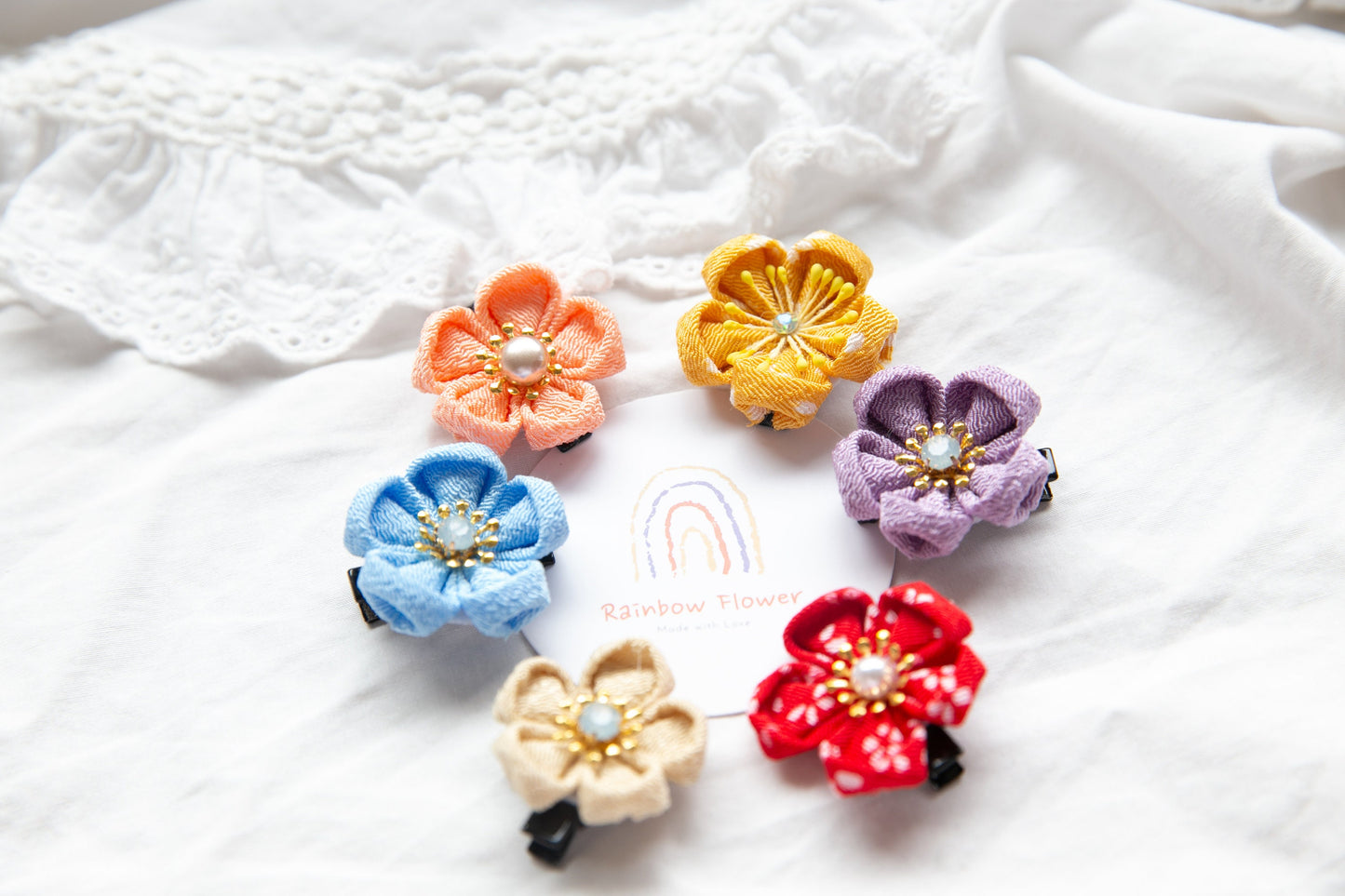 Sakura hair clip 6 Colors, Handcrafted Japanese style Cherry Blossom Floral Hair Clip High-Quality, girl flower hair clip, Exquisite Design