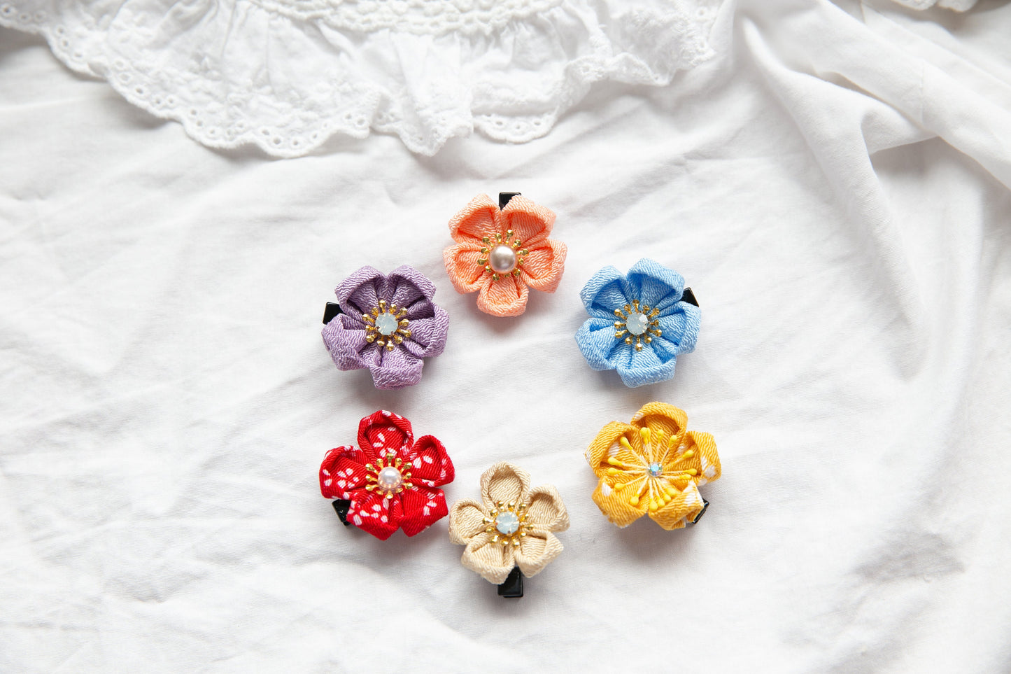 Sakura hair clip 6 Colors, Handcrafted Japanese style Cherry Blossom Floral Hair Clip High-Quality, girl flower hair clip, Exquisite Design