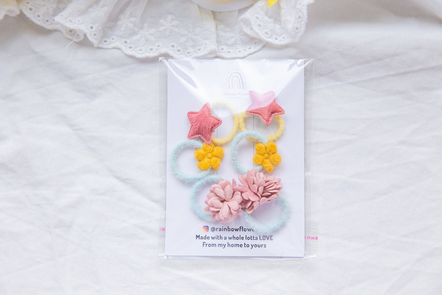 The most Soft Small Hair Ties for baby girl toddlers, Floral, Star, Sunflower, and Daisy  handcrafted for thin hair Gentle Baby Hair Ties