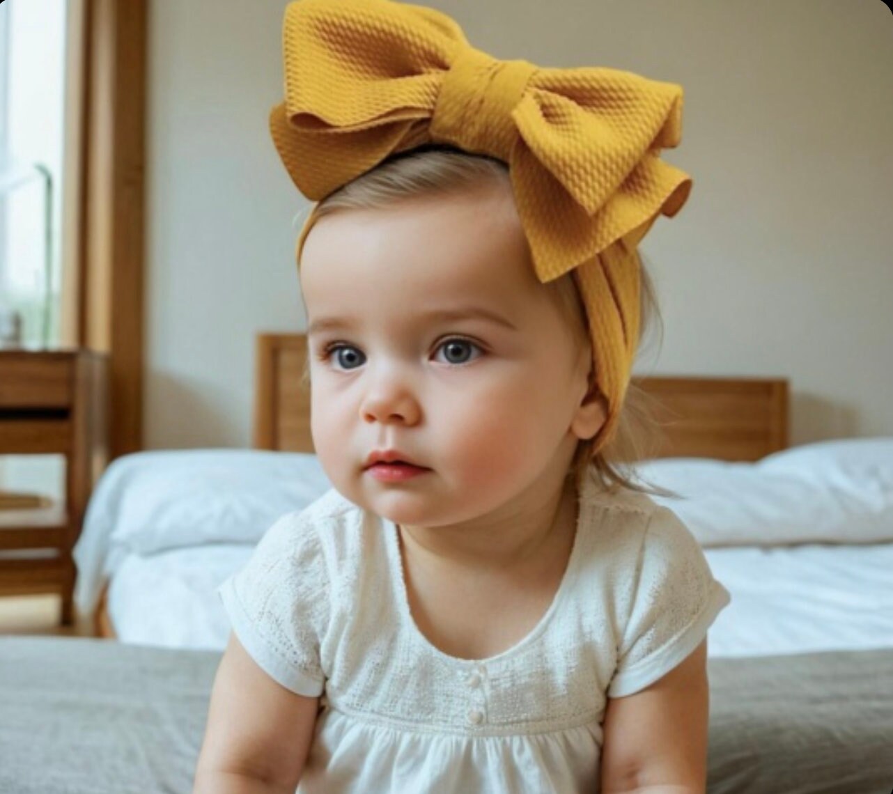 8 colors - Baby Ribbed Headband  Extra Large Top Knot  Bow Girls newborn infant baby toddler soft Headband