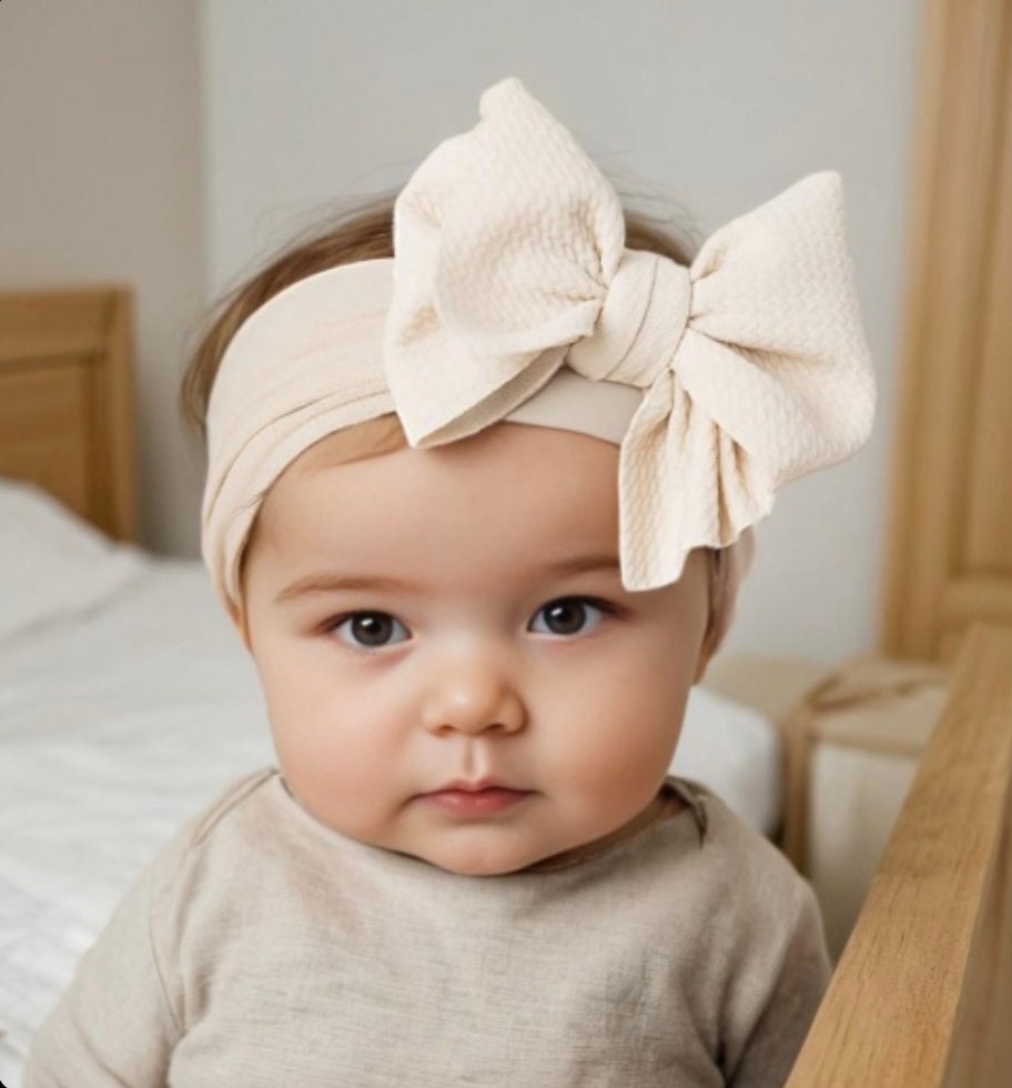 Baby Bow Headband, 8 colors Extra Large Top Knot Bow Girls newborn infant baby toddler soft Headband gift for baby girl good quality