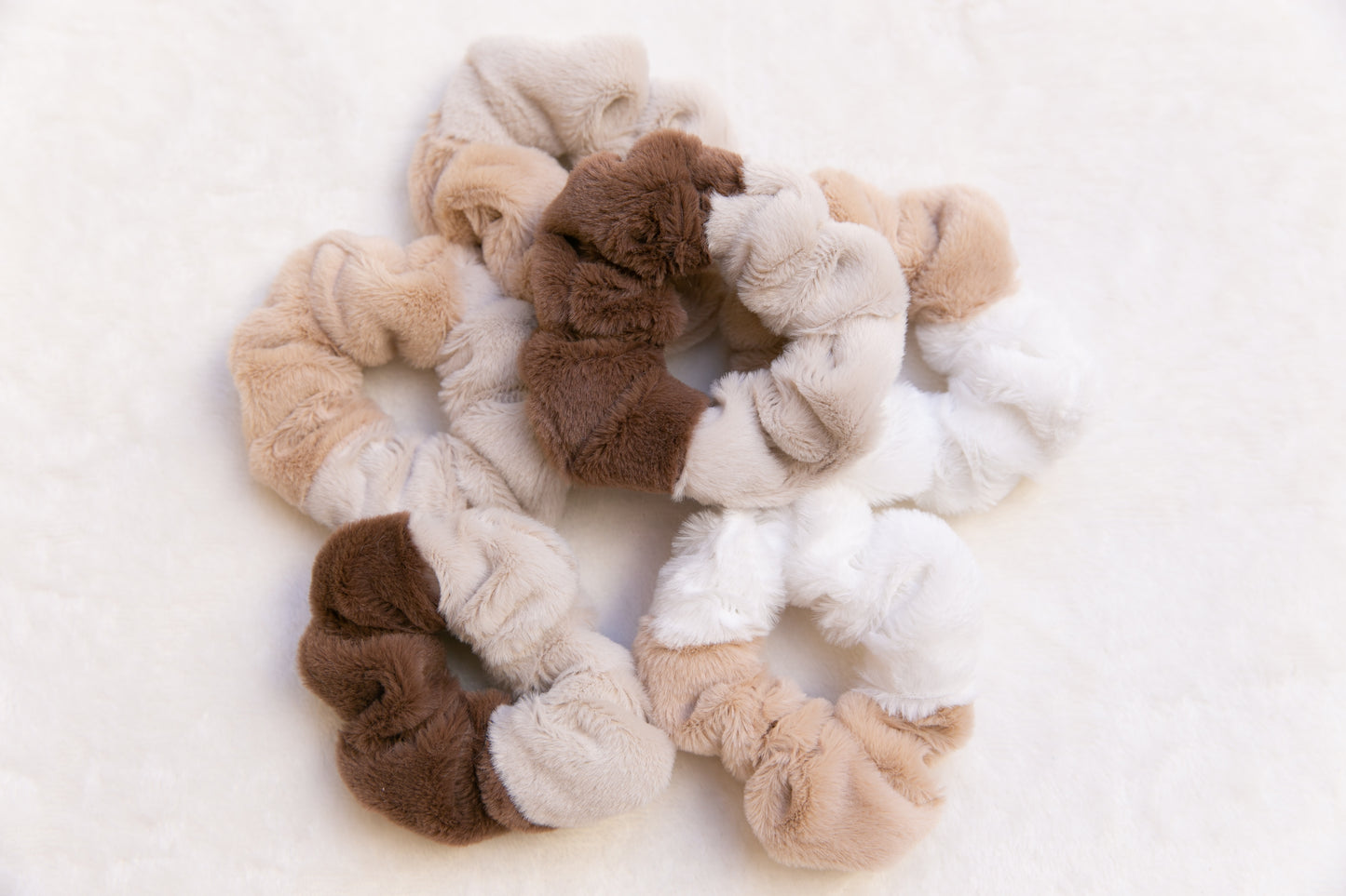 Fluffy Scrunchie minimalist, Minimalism faux fur Hair Scrunchie