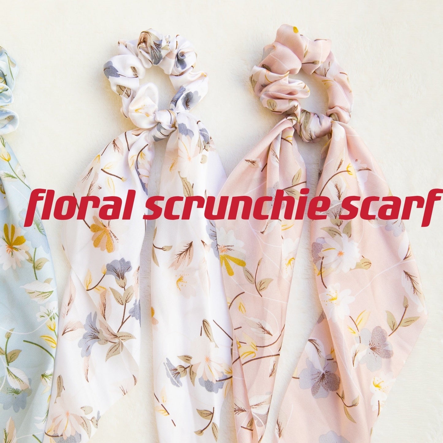Soft Satin flower daisy Scarf Scrunchies