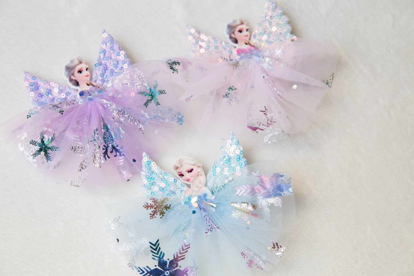 ELSA bow, snowflake clip, frozen bow, blue pink purple frozen elsa hair bow clip, glitter toddler hair clip, baby bow clip, frozen hair clip