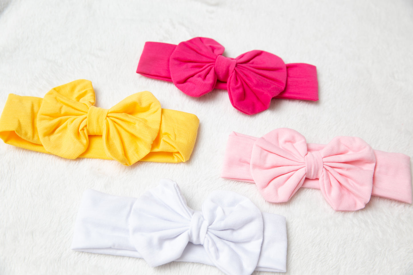 7 colors - Soft Baby Ribbed Headband, Top Knot Bow Girls newborn infant baby toddler soft Headband, red hot pink yellow baby headband bows