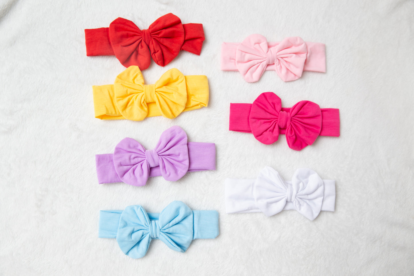 7 colors - Soft Baby Ribbed Headband, Top Knot Bow Girls newborn infant baby toddler soft Headband, red hot pink yellow baby headband bows