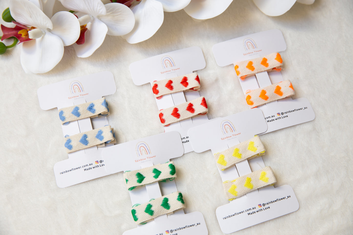 Heart shape hair Clip sets, Love baby Infant Girl Fringe Clips, Cute orange red blue yellow green aligator hair clip baby bow clip Pigtail