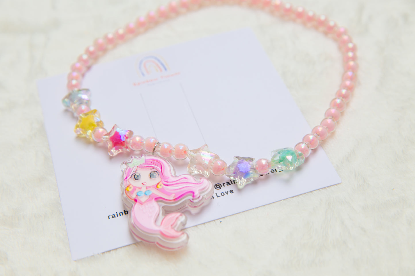 Lighting Mermaid princess necklece bracelet toy jewellery set