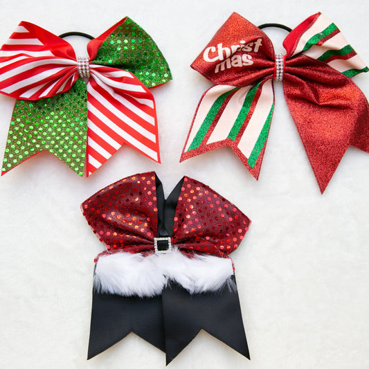 8 inches women GIANT Christmas Bow hair ties