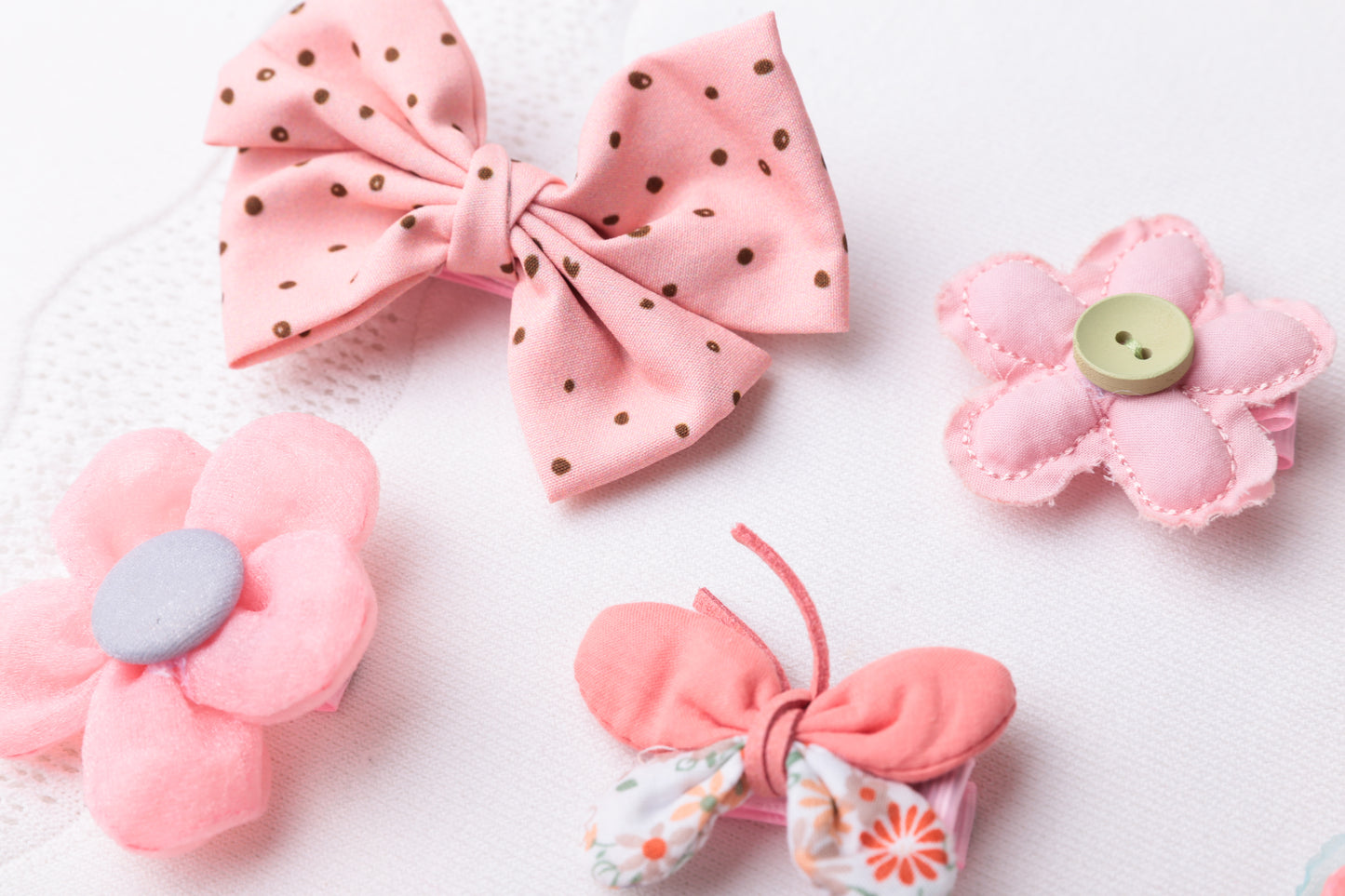 Pink Collection 4 baby toddler Bow hair clip Sets