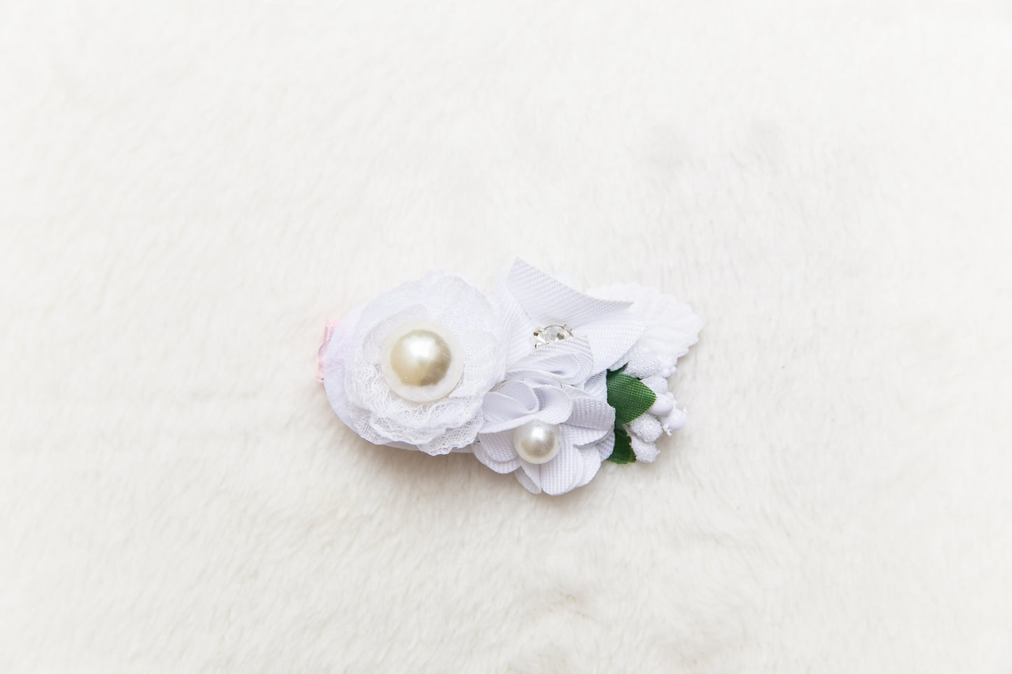 White Beige floral hair clip, Flower girl hair clip, toddler blooms flower hair clip, christening hair baptism hair Wedding Hair Accessories