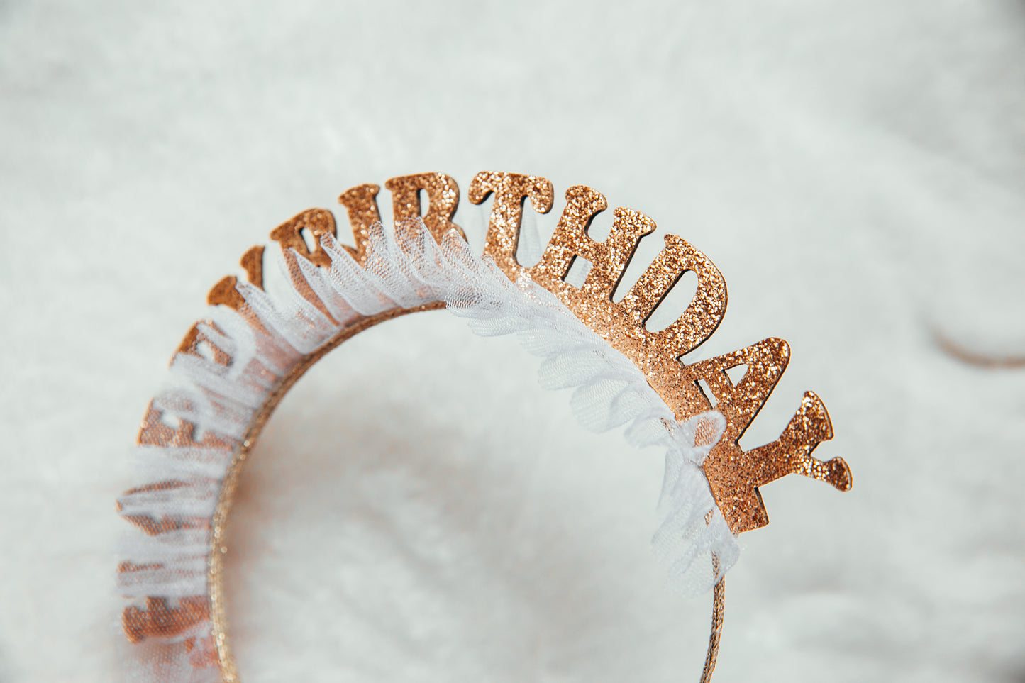 Gold Glitter Happy Birthday Headband, Birthday Party Princess Photo Props, Birthday Party Props, Handmade Birthday Headband gift decor